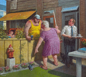 Art Revisited-Puzzle 990 Teile: Entspannte Nachbarschaft