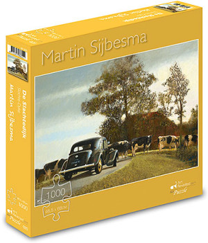 Art Revisited-Puzzle 1000 Teile: Oldtimer auf einem alten Deich