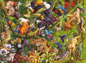 Ravensburger-Puzzle 200 Teile: Bunter Dschungel
