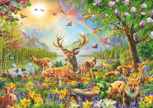 Ravensburger-Puzzle 200 Teile: Anmutige Hirschfamilie