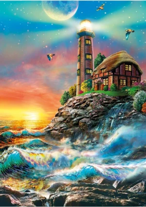 Dinotoys-Puzzle 1000 Teile: Leuchttturm in der Brandung