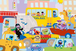 Schmidt-Spiele-Puzzle 100 Teile: Die Sesamstrasse - Im Straßenverkehr
