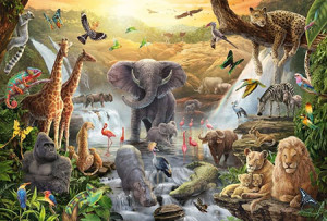 Schmidt-Spiele-Puzzle 60 Teile: Tiere in Afrika