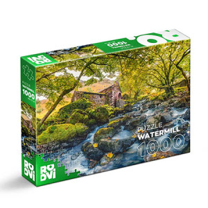 Roovi-Puzzle 1000 Teile: Versteckte Wassermühle im Wald