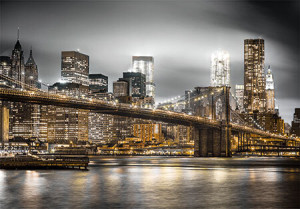 New York Skyline bei Dämmerung