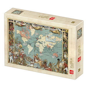 Roovi-Puzzle 1000 Teile: Historische Landkarte - Britisches Empire