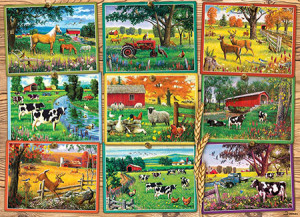 Cobble Hill-Puzzle 1000 Teile: Postkarten vom Bauernhof