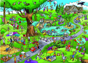 Cobble Hill-Puzzle 1000 Teile: DoodleTown: Verrückter Golfplatz