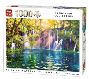 King-Puzzle 1000 Teile: Zauberhafter Wasserfall im Wald