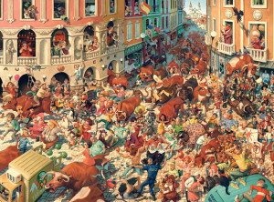 Castorland-Puzzle 3000 Teile: Stiertreiben in Pampeluna