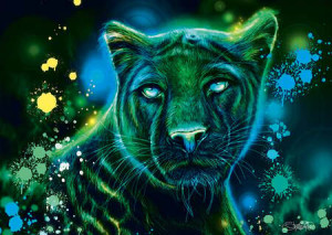 Neon - Blau-grüner Panther