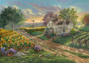 Schmidt-Spiele-Puzzle 1000 Teile: Sonnenblumenfelder