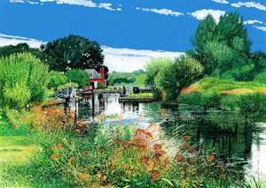 JHG Jigsaws-Puzzle 1000 Teile: Ruhiger Tag am Fluss