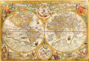 Clementoni-Puzzle 2000 Teile: Alte Weltkarte