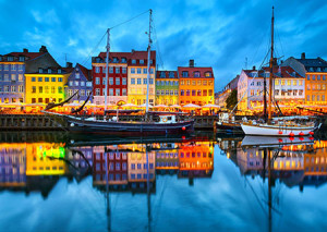 Enjoy Puzzle-Puzzle 1000 Teile: Alter Hafen von Copenhagen am Abend