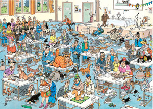 Jumbo-Puzzle 1000 Teile: Jan van Haasteren|Die Katzenshow (1000 Teile)