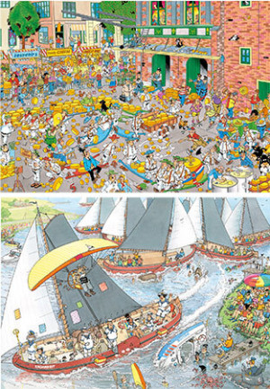 Jan van Haasteren - Der Käsemarkt & Die Segelregatta (2x1000 Teile)