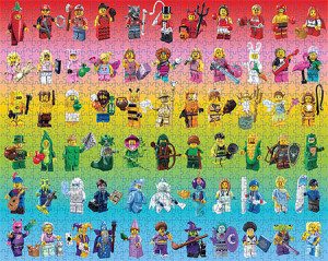 Galison/Mudpuppy-Puzzle 1000 Teile: LEGO - Minifiguren Regenbogen
