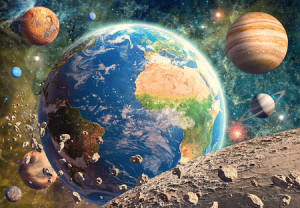 Blick vom Mond auf das Universum