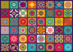 CherryPazzi-Puzzle 1000 Teile: Ornamentale Quadrate