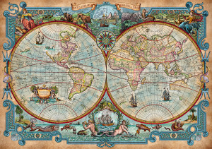 CherryPazzi-Puzzle 2000 Teile: Weltkarte - Große Entdeckungen