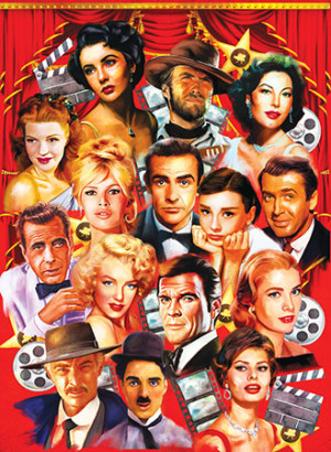 Perre-Puzzle 1000 Teile: Hollywood Stars aus Film und Fernsehen
