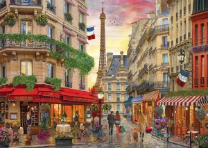 Perre-Puzzle 1500 Teile: Das Cafe am Eiffelturm