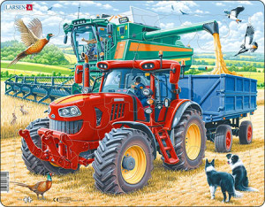 Larsen-Puzzle 39 Teile: Bauernhof und Traktor