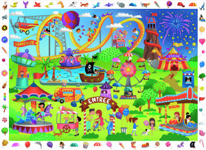 Calypto-Puzzle 100 Teile: Jahrmarkt