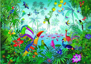 Calypto-Puzzle 1000 Teile: Bunte Tropenvögel