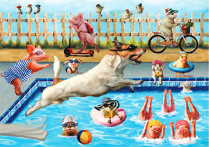 Eurographics-Puzzle 500 Teile: Verrückte Poolparty