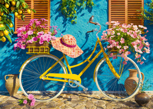 CherryPazzi-Puzzle 1000 Teile: Zitronengelbes Fahrrad