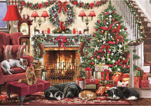 Otter House-Puzzle 500 Teile: Rund um den Weihnachtsbaum