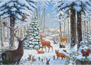 Otter House-Puzzle 1000 Teile: Wildtiere im Schnee
