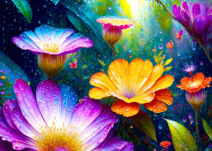 Enjoy Puzzle-Puzzle 1000 Teile: Blumen im Regen