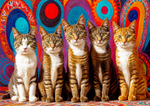 Enjoy Puzzle-Puzzle 1000 Teile: Fünf süße Katzen