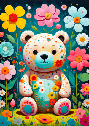 Enjoy Puzzle-Puzzle 1000 Teile: Teddybär mit Blumen