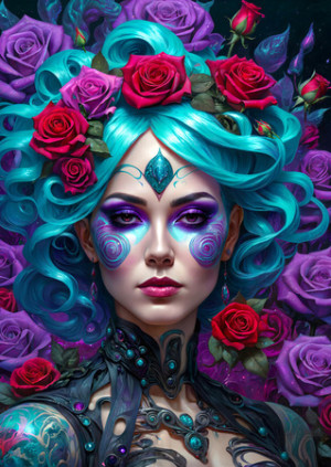 Gothic Blumen Porträt
