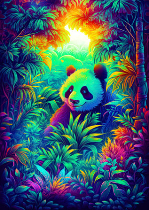 Fröhlicher Panda