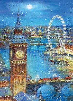 Clementoni-Puzzle 1000 Teile: Schneeflocken über Big Ben
