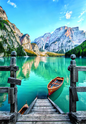 Clementoni-Puzzle 500 Teile: Bergsee im Pragser Tal (Kompakt-Box)