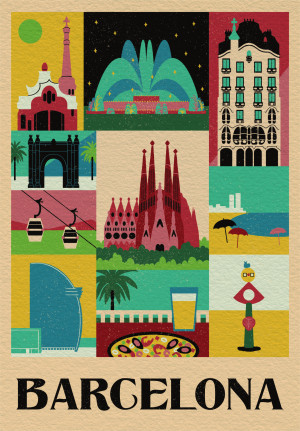 Clementoni-Puzzle 1000 Teile: Barcelona Kollage