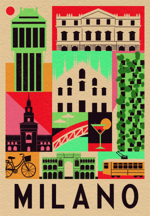 Clementoni-Puzzle 1000 Teile: Mailand Kollage