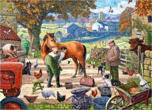 Gibsons-Puzzle 500 Teile: Hufschmied auf dem Bauernhof