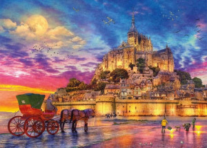 Gibsons-Puzzle 1000 Teile: Wattwanderung durch die Bucht des Mont Saint-Michel