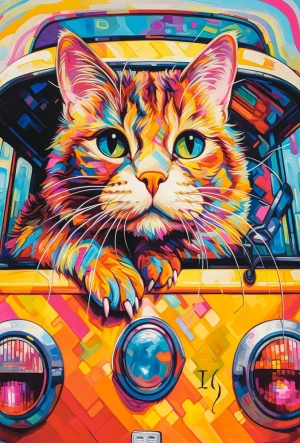 Castorland-Puzzle 1000 Teile: Die Reise mit dem Katzenbus