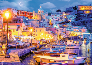 Insel Procida bei Nacht, Italien