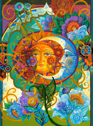 Zusammentreffen von Sonne und Mond