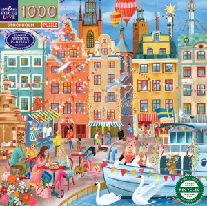 eeBoo-Puzzle 1000 Teile: Urlaub in Stockholm