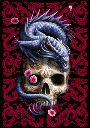Trefl Puzzle-Puzzle 1000 Teile: Drache mit Totenkopf